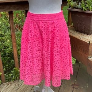 Lilly Pulitzer Daisy Lane Lace Pink Meadow Mini/Midi Skirt Size 0